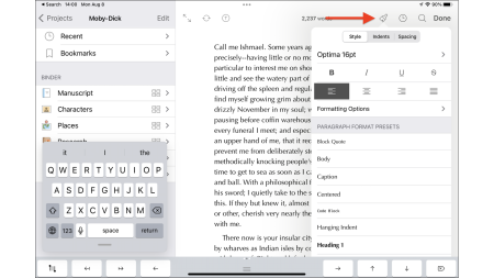 How to Customize Scrivener on iPad and iPhone