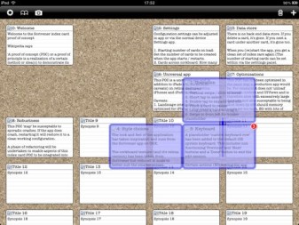 Scrivener for iPad's corkboard