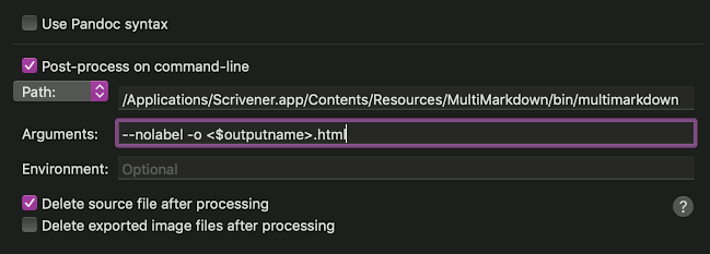 Custom processing settings